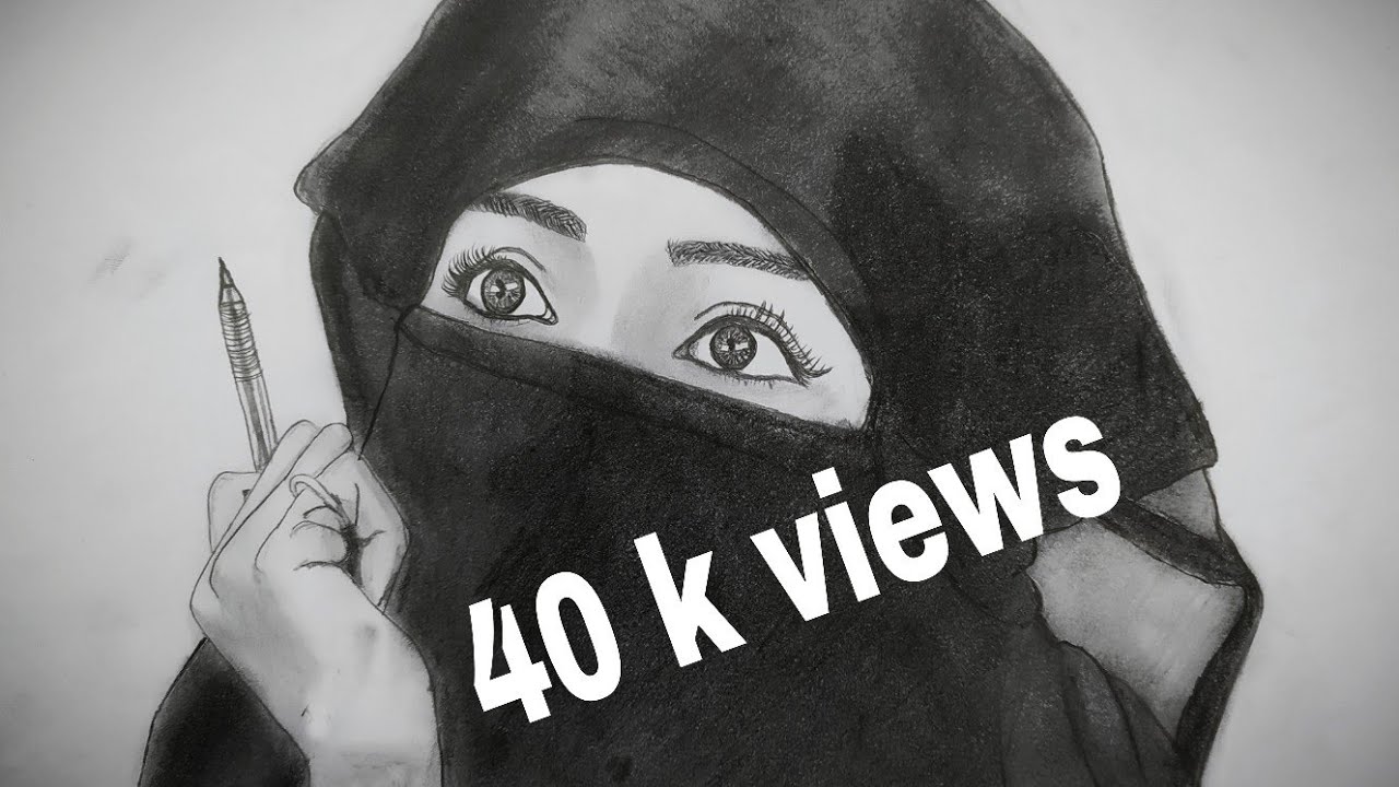 How To Draw A Pretty Girl With Hijab Pencil Drawing Time Lapse 