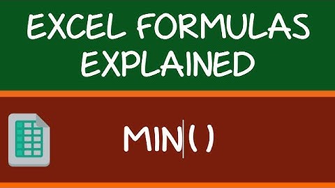 MIN Formula in Excel