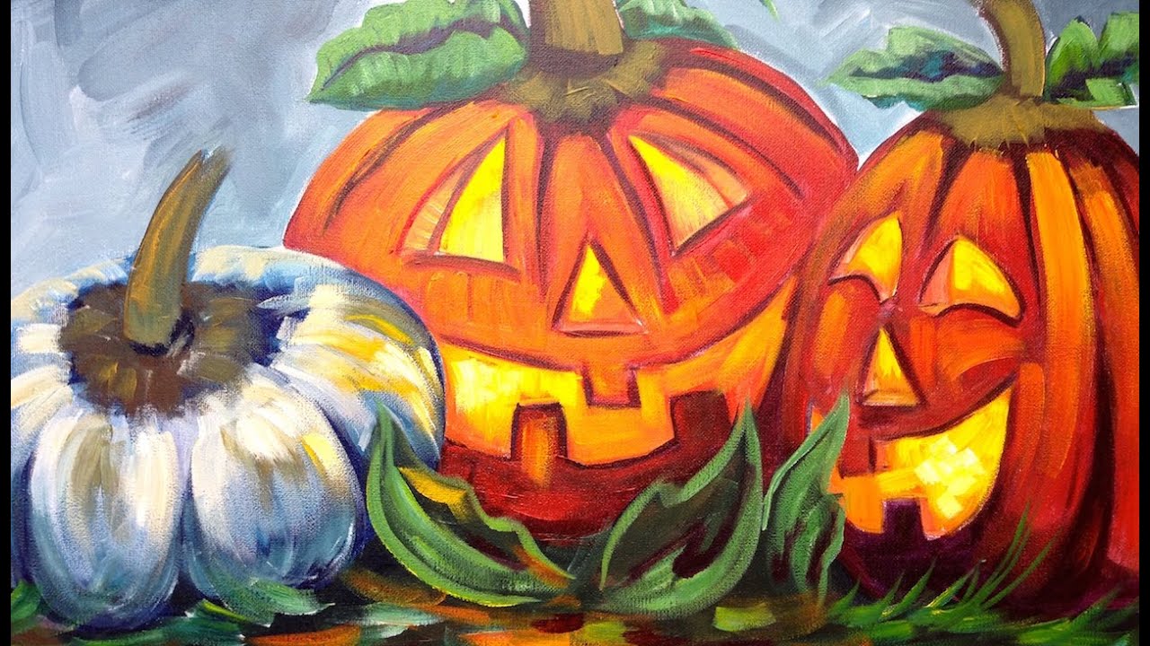 How to paint | Pumpkins Jack-o-lanterns | Cute Halloween ...