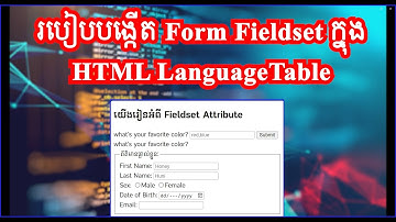របៀបបង្កើត Form Field set ក្នុង HTML language