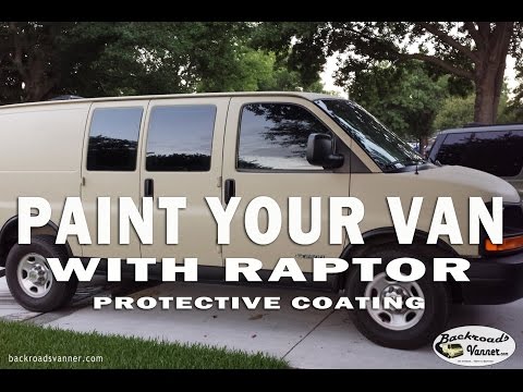Van Life - DIY Painting A Camper Van w/ Raptor Bed Liner & Fixing Peeling Paint on a Chevy Van!!