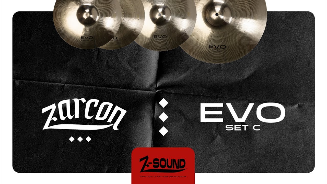Kit c/ 3 Pratos de Bateria Zarcon EVO Set-C Liga B20 Profissional +Bag