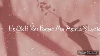 It’s Ok If You Forget Me by Astrid S Lyrics