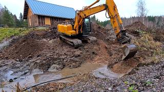 Cutting trees and building pond dam - Neighbours pond Ep.2