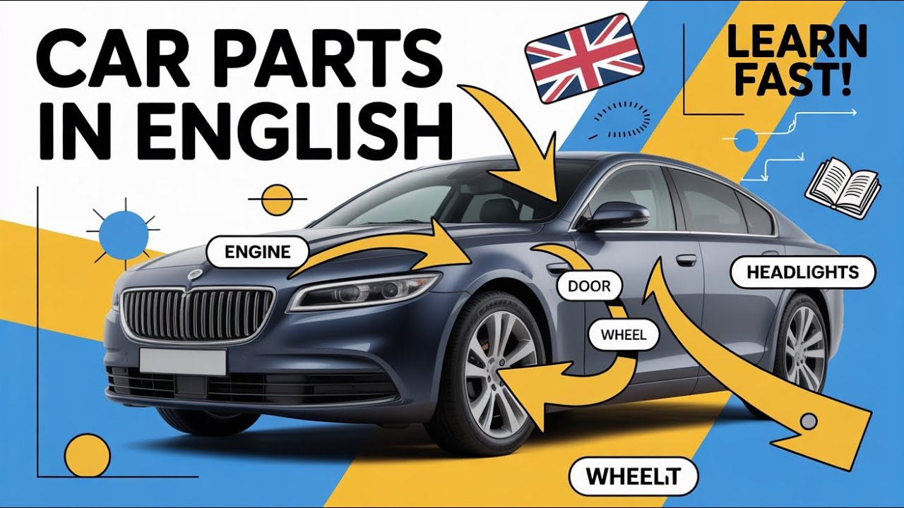 Auto Parts in English 🚗 | Learn Car Parts Vocabulary Fast with Clear ...