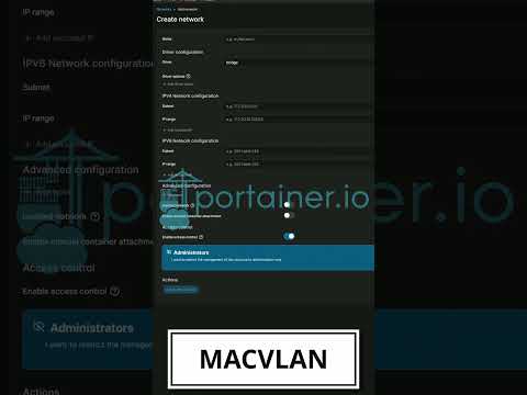 Create MACVLAN with Portainer #shorts