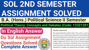 Political Theory Concepts and Debates 2nd Sem assignment Solved in English | Sol Assignment Answer