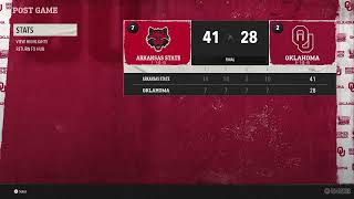 RL S18 W1 Oklahoma Sooners vs Arkansas State Red Wolves