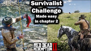 Survivalist Challenge easily done in Chapter 2 - Red Dead Redemption 2.