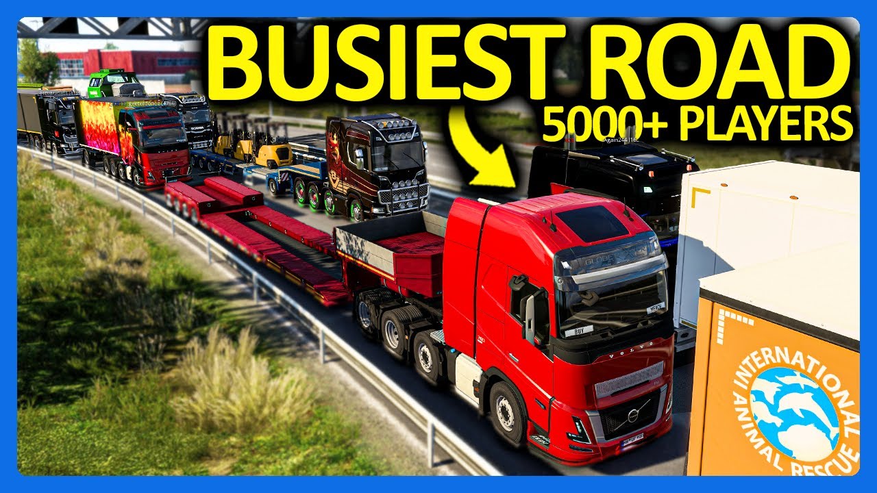 Я проехал по самой оживлённой дороге с 5000 игроками в Euro Truck Simulator!