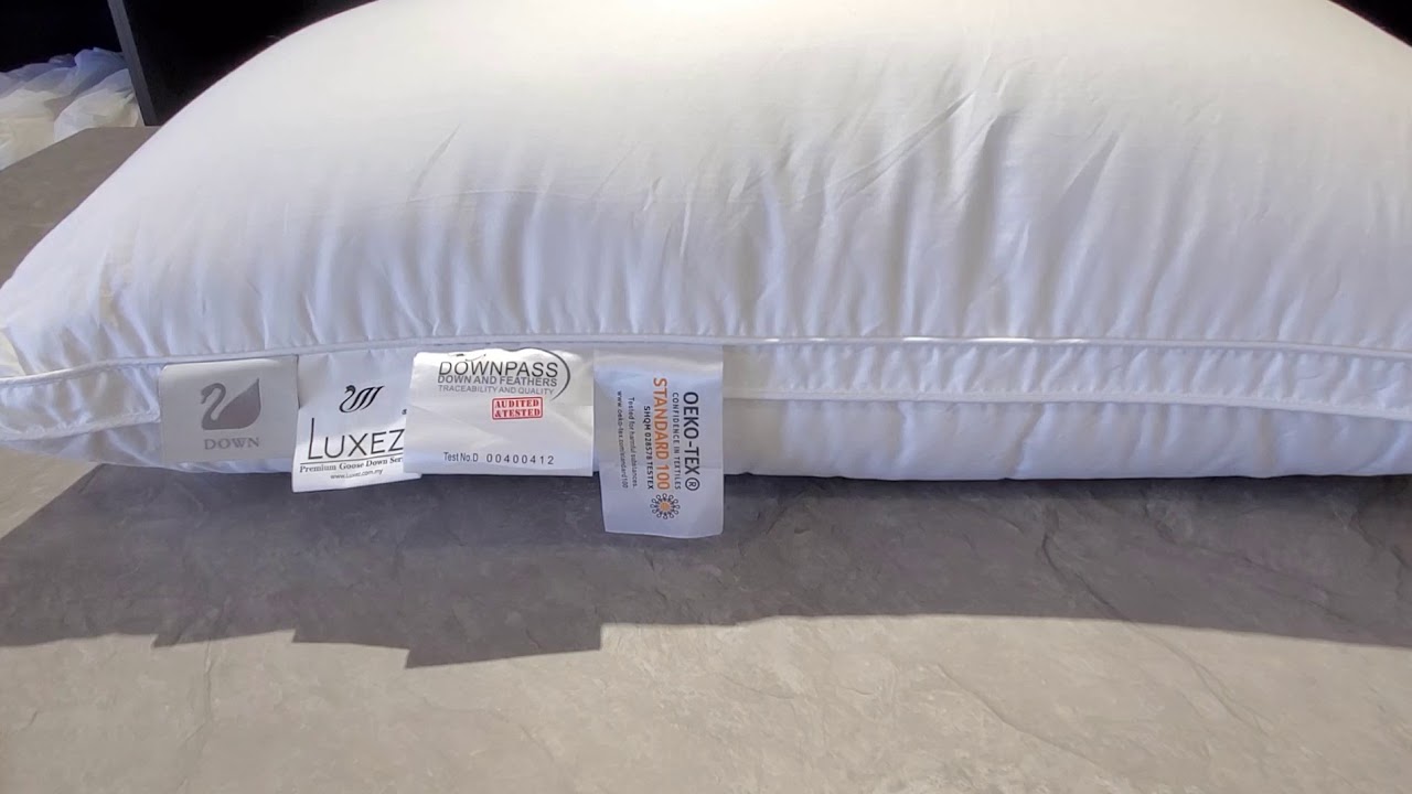 Luxez Luxury Hotel Goose Downs Feather Pillow Firm Support