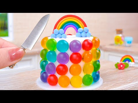 Miniature Jelly Cake | Satisfying Miniature Fruit Jelly Cake Decorating | Best Of Rainbow Cake Ideas