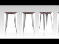 ☕ Modern Indoor Bar Height Table – 30" Round Silver Metal with Walnut Top