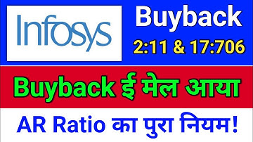 infosys buyback E Mail? AR Ratio?  infosys buyback,  infosys share latest news today,
