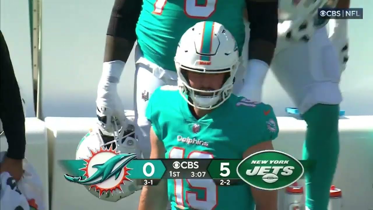 Greg Zuerlein Makes The Field Goal To Make It 5 - 0 For The Jets Against Dolphins
