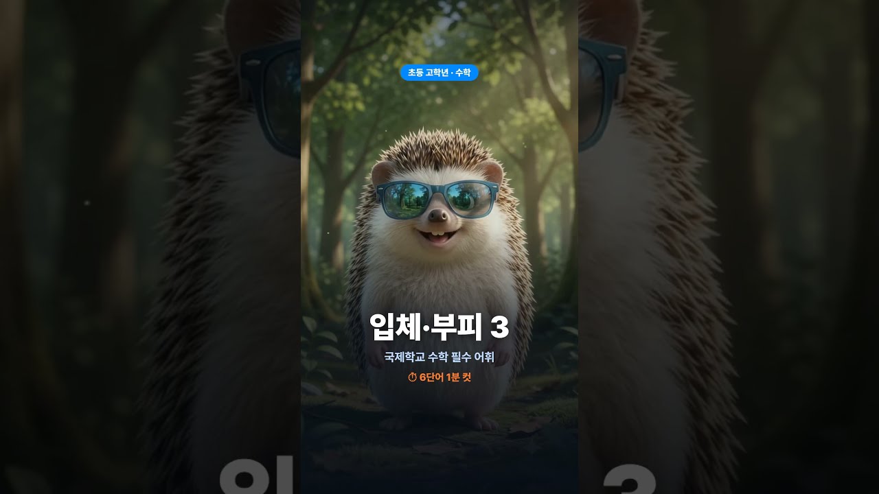 고도치와 함께 배워보는 국제학교 어휘 - 초등고학년 수학 입체부피 3번
