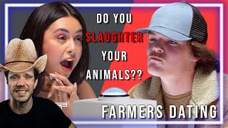 Farmers Try Speed Dating (the button)