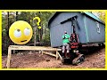 Shed Delivered on A Muddy Hillside..