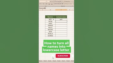 Excel function : convert uppercase letters to lowercase ✓ convert capital letters to small letters