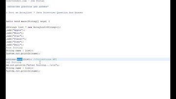 How to Sort an ArrayList    Collections Sort API   Java Interview Question Answer