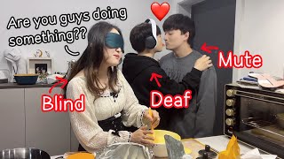 Blind, Deaf, and Mute Cooking Challenge!! *She Feel Alone* [Gay Couple Lucas&Kibo BL]