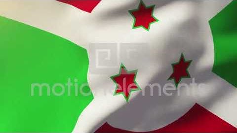 Burundi Flag Waving In The Wind. Looping Sun Rises Style. Animation Loop Stock Animation