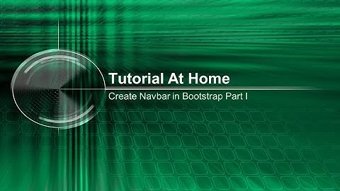 Bootstrap Navbar creation part I