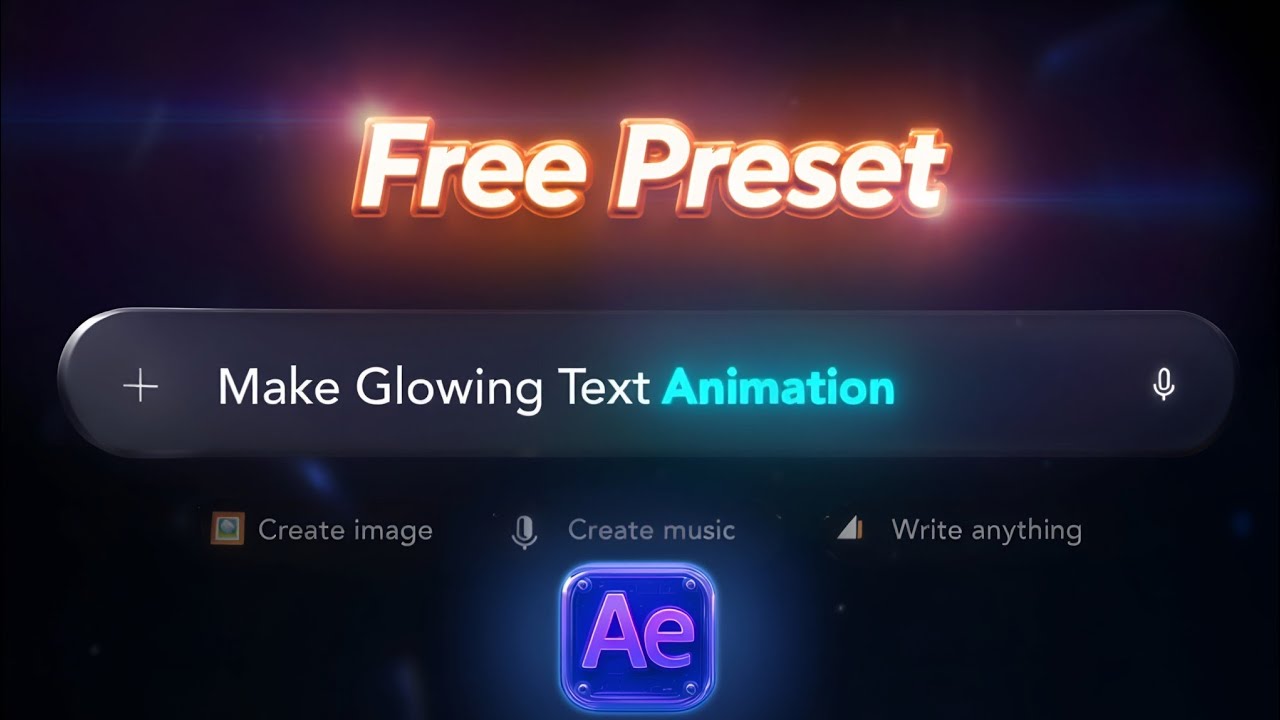 Make Glowing Text Animation with 3D Camera in After Effects | Free ...