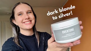 dying my dark blonde hair with overtone vibrant silver!