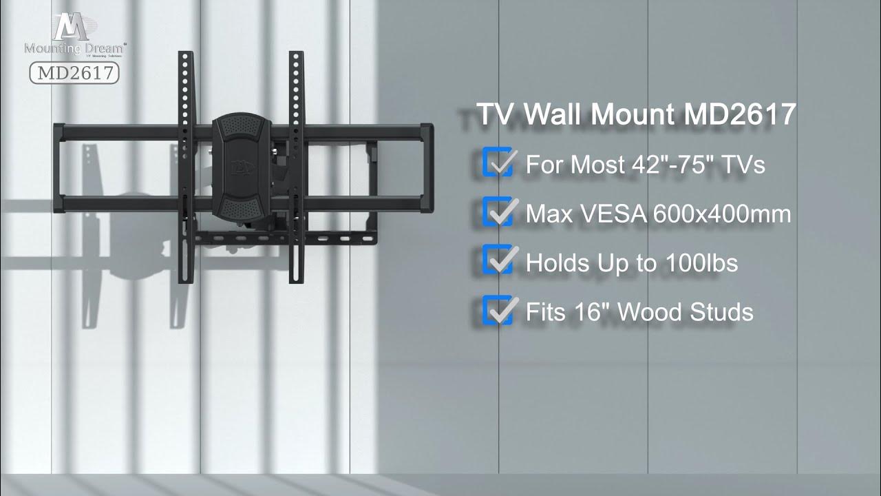 Features of Mounting Dream UL Listed Full Motion TV Wall Mount MD2617
