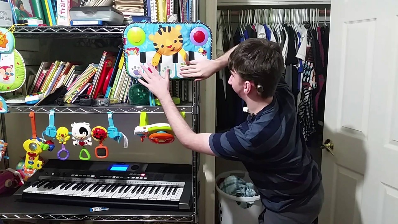 fisher price kick and play crib piano baby musical toy - YouTube