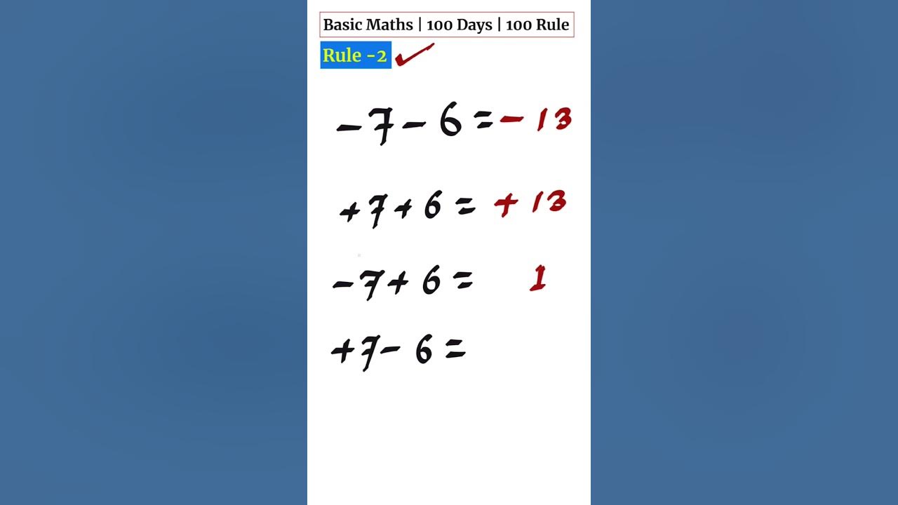 Rule 2 100 rule of basic maths maths shorts basic maths rule