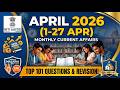 1 to 27 April 2026 Current Affairs Revision  Monthly Current Affairs || Shree Radhe Studies