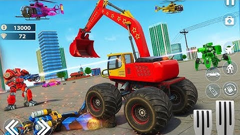 Monster Crane robot Car – Excavator robot game Go Jins - Robot Games and Shooting Games Gameplay #3