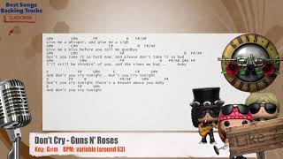 Download Lagu 🎙 Don't Cry - Guns N' Roses Vocal Backing Track with chords and lyrics MP3