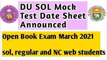 Sol Du mock test open book exam date sheet announced March 2021
