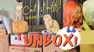 [UNBOX] ของใช้แมว อาหารแมวที่ได้จาก 6.6 เสียเป็นแสนแขนยังไม่ได้จับบบ