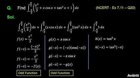 8. 12M07.8 PSV2 Definite Integration for Even and Odd Functions