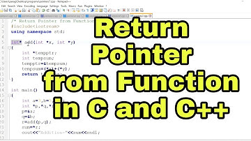 Return Pointer from Function in C and CPP | Return Pointer C++