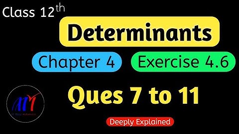 Chapter 4 Determinants Exercise 4.6 ( Ques 7 to 11 ) Class 12 Maths | NCERT Solutions