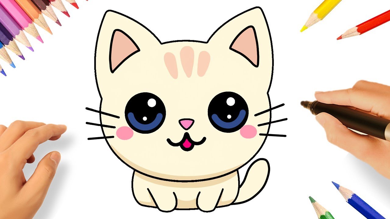 Como desenhar um gatinho kawaii - Curso de Desenho - Eu que Desenhei