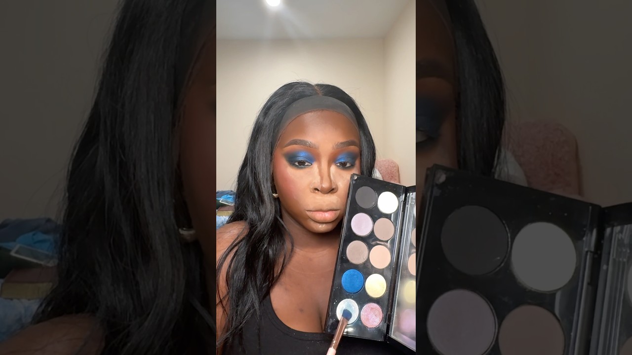 Cobalt Blue #fantasyambient #blueeyeshadow #lipcombo #makeup #blackgirlmakeup #lipgloss