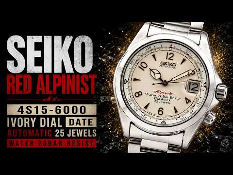 Seiko RED Alpinist 4S15-6000 Ivory Dial Date Automatic AT Men's