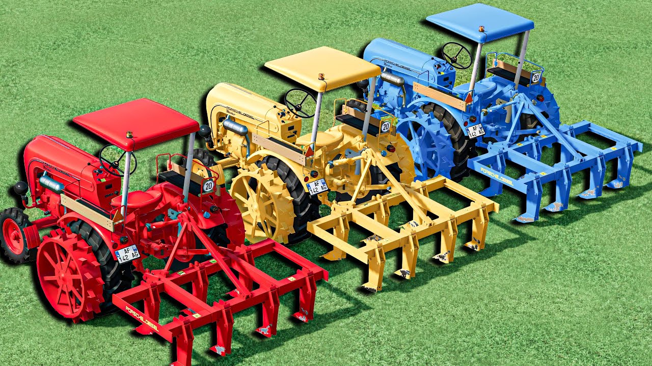 WORK with Colors - CULTIVATING WORK Transporting Mini Tractors ! Farming Similator 22