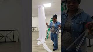 Ceiling drape install