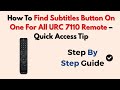 How To Find Subtitles Button On One For All URC 7110 Remote – Quick Access Tip