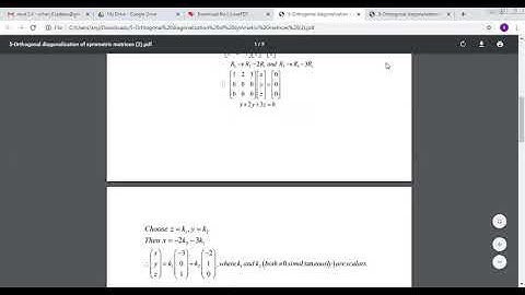 unit 2 orthogonal Diagonalization of symmetric  matrix