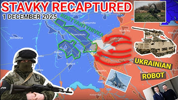 Stavky Recaptured | Ukrainian Combat Robot Strikes Russian Armored Vehicle [1 December 2025]