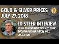Gold & Silver Prices for July 27 2018 + Ed Steer Interview