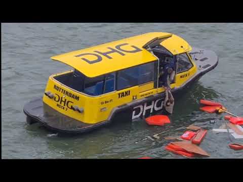 Redding na aanvaring Watertaxi Spido Rotterdam (Full Video)